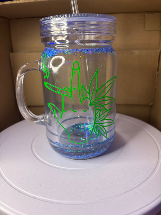 Mason Jar Style 16oz Tumbler