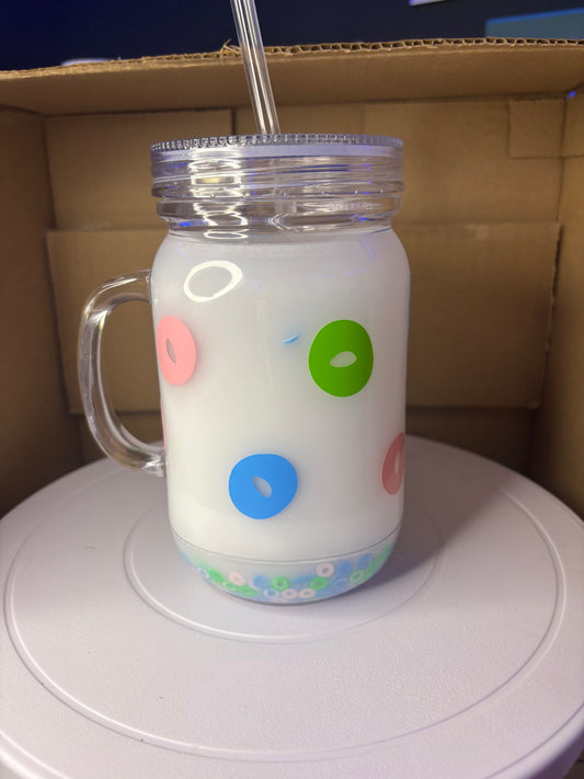 Cereal Mason Jar Style 16oz Tumbler